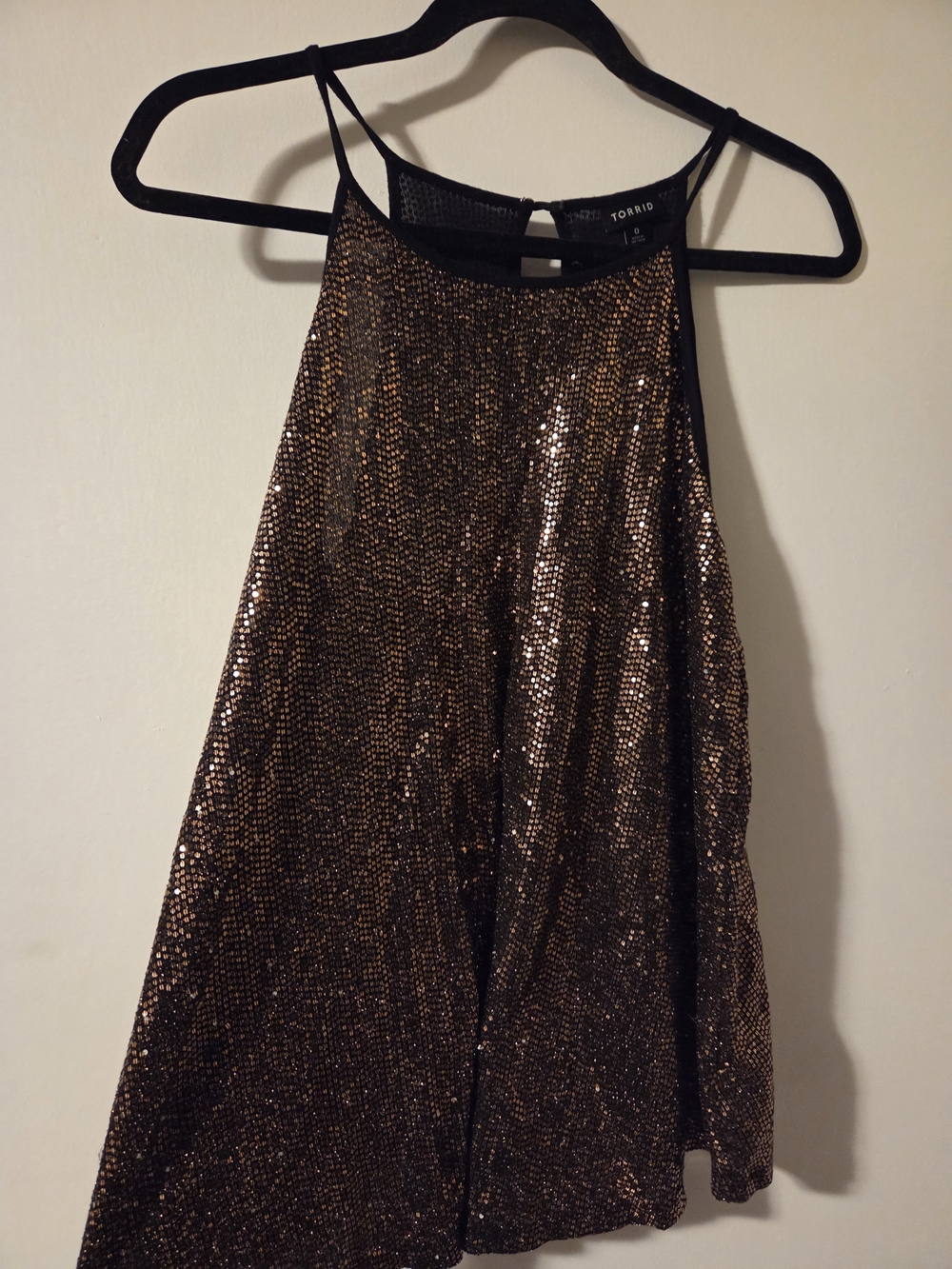 torrid Bronze Sequin Halter Top